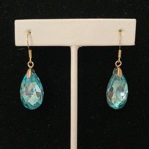 Turquoise Teardrop Crystal Earrings